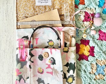 Cath Kidston daisies mustard ditsy floral storage pouch knitting/crochet/sewing/planner/journaling