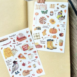 Cosy scandi autumn hygge stickers journal journaling scrapbook travellers notebook image 2