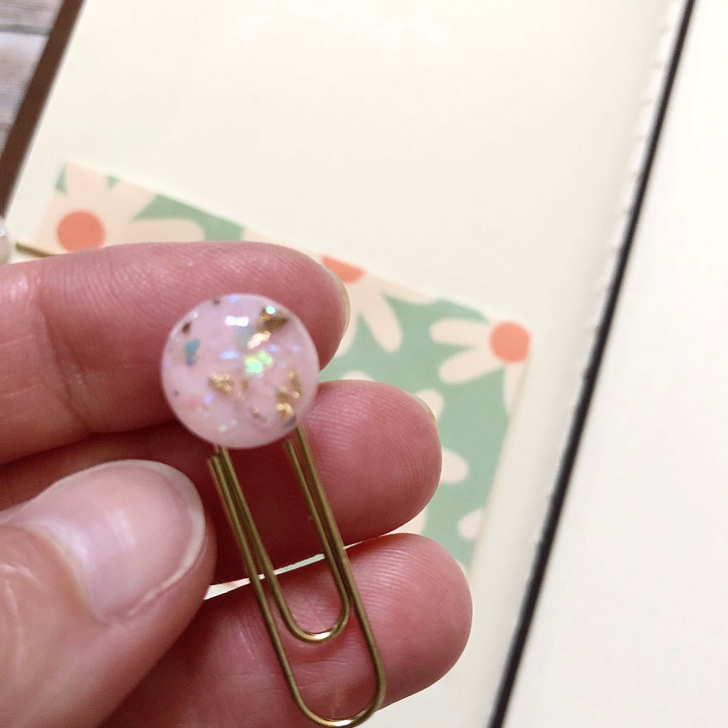 Home & Living Office Notebook Journal Set of 2 gold leaf paper clips