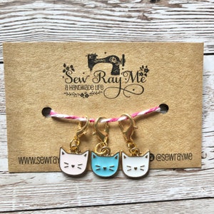 Cat face stitch marker/progress keeper / travellers notebook charm