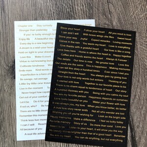 Quote stickers journaling travellers notebook scrapbook metallic gold text journal image 4