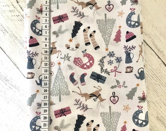 Christmas fabric 100% cotton scandi Christmas fat quarter or metre epp quilting - extra wide