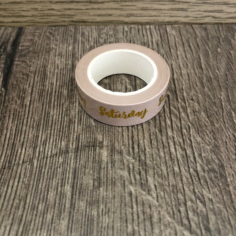 10 metres Washi tape metallic gold days of the week