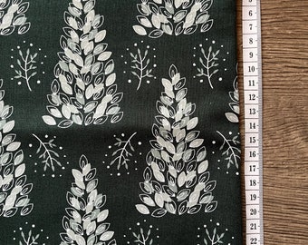 100% cotton fabric christmas winter fir tree  fabric- fat quarter or metre