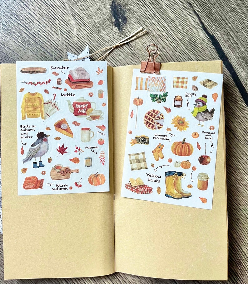 Cosy scandi autumn hygge stickers journal journaling scrapbook travellers notebook image 4