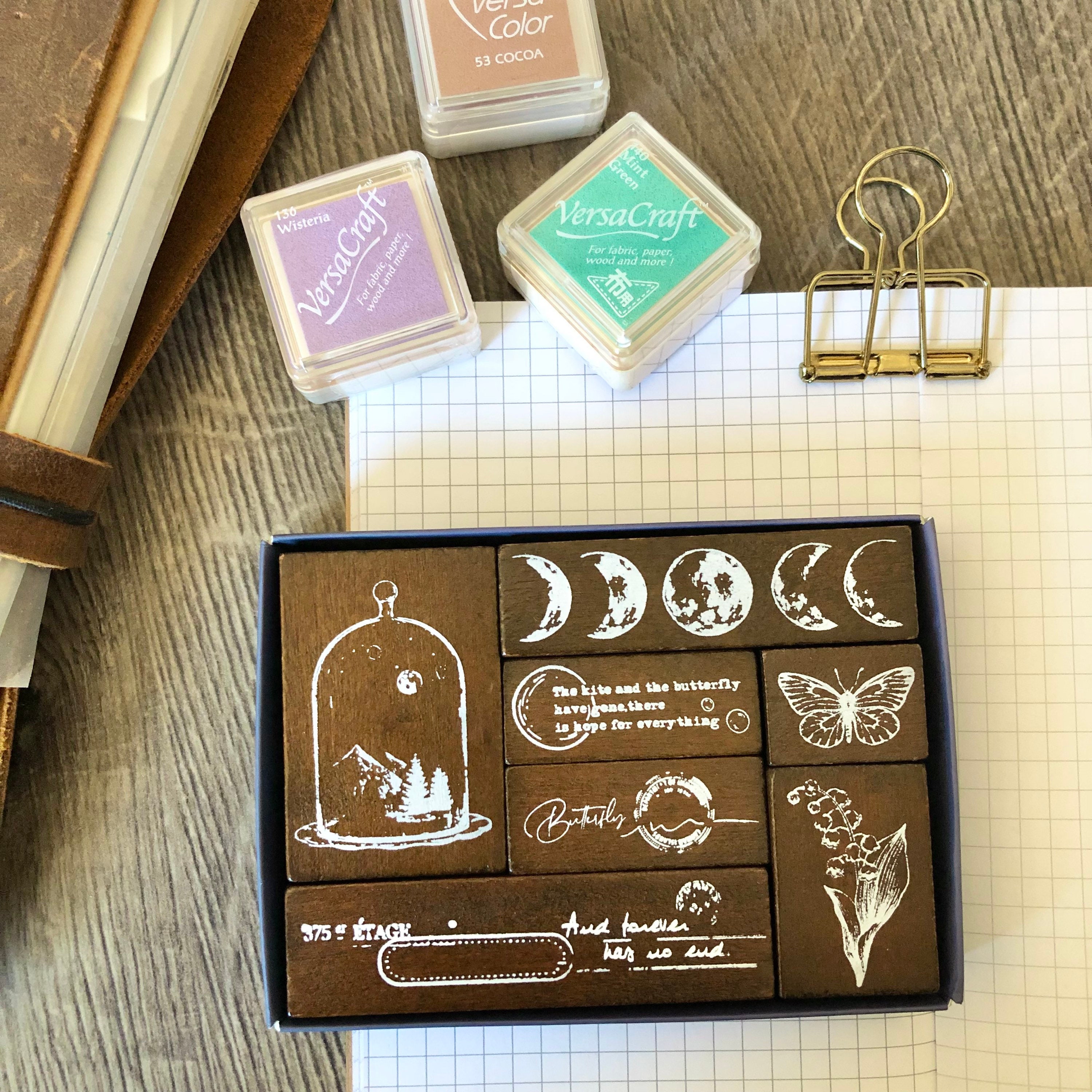 Moon Stamp Set Celestial Stamps Craft Supplies Scrapbook Stamps Journal  Supplies Textile Stamps Multipurpose Stamps 
