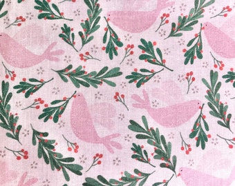 Christmas fabric 100% cotton pastel doves fabric- fat quarter or metre epp quilting - extra wide