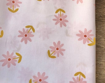 100% cotton fabric pink floral - fat quarter epp hexies or metre - extra wide