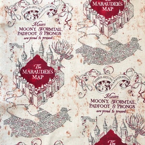 Tissu 100 % coton Harry Potter maraudeurs carte couture patchwork epp-fat quarter ou mètre