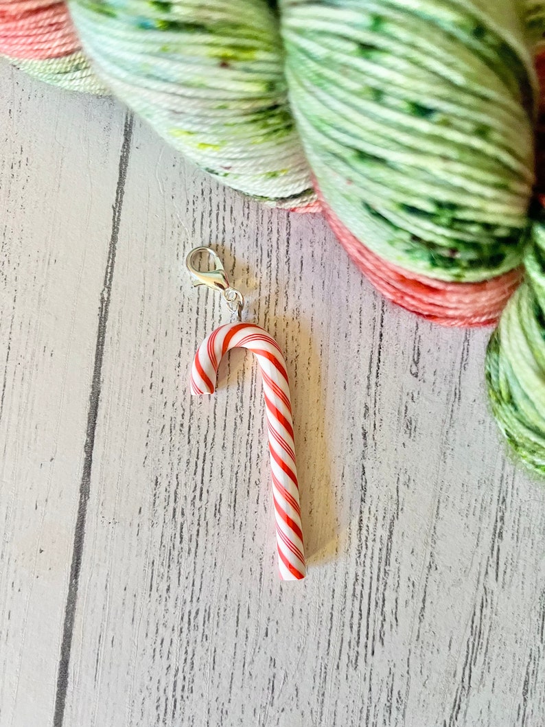 Candy cane Christmas / crochet / knitting stitch marker / progress keeper image 2