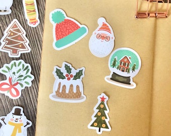 Christmas winter journal stickers pack journaling scrapbook travellers notebook