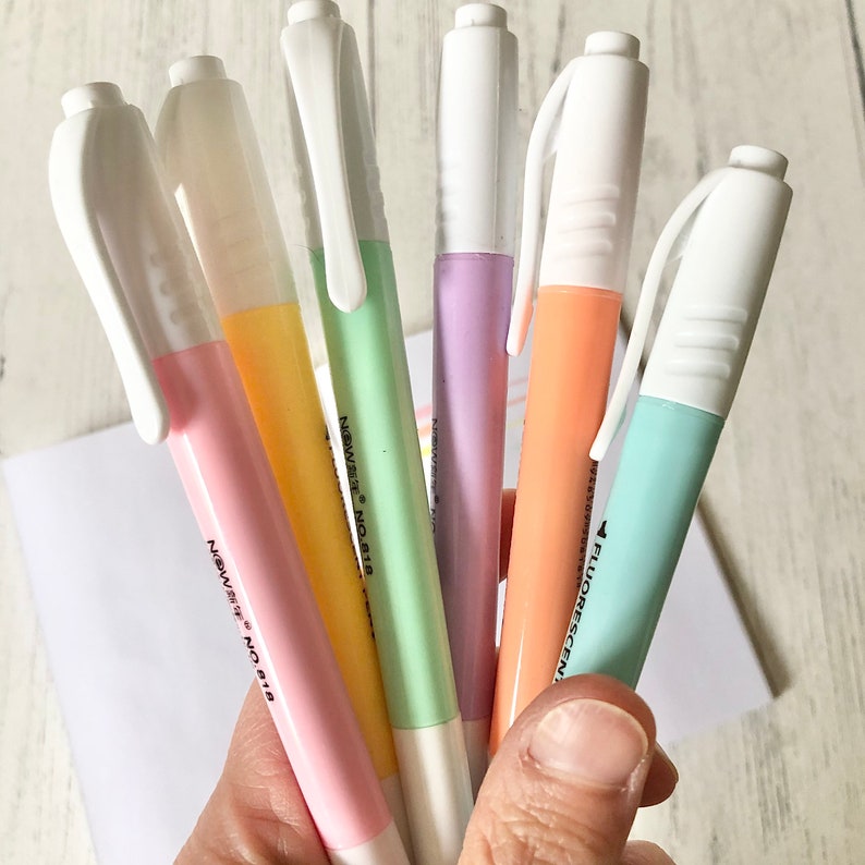 Lot de 6 stylos pastel à double extrémité pour journalisation surligneurs d'écriture manuscrite image 4