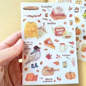 Cosy scandi autumn hygge stickers journal journaling scrapbook travellers notebook image 3