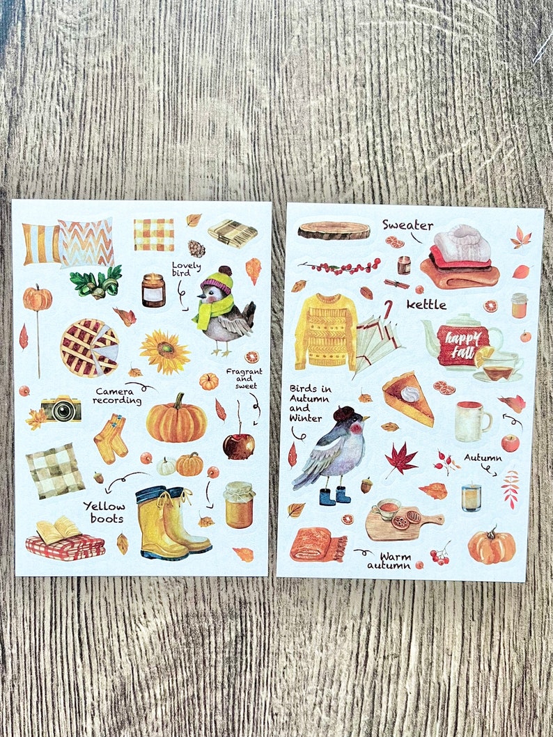 Cosy scandi autumn hygge stickers journal journaling scrapbook travellers notebook image 5