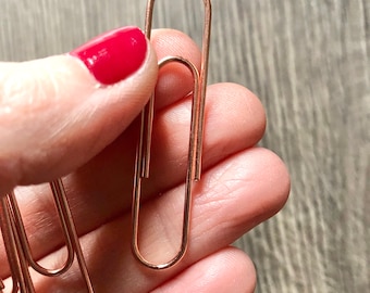 rose gold paperclips planner journal large  - set of 5