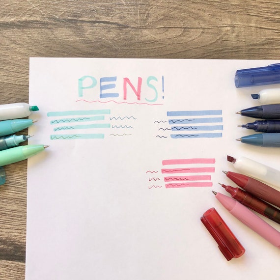 Variety Pack of 4 Journaling Pens Highlighter Gel Pen Handwriting