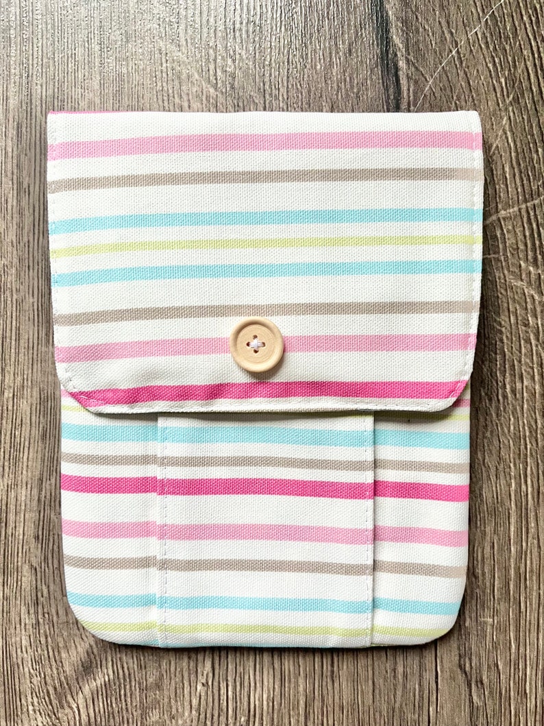 Bright stripe storage pouch knitting/crochet/sewing/planner/journaling image 2