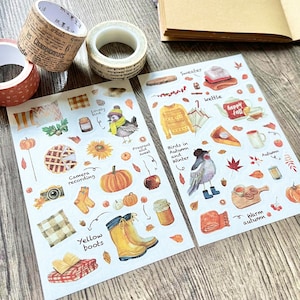Cosy scandi autumn hygge stickers journal journaling scrapbook travellers notebook image 1
