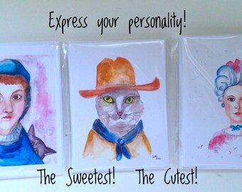 ALL OCCASION Cards/Blank Cards/Whimsy/All Occasion Cards/Thank You Cards/Whimsical Art Cards/Address Labels/Fun Cards/One of a Kind