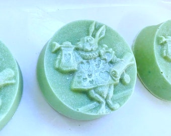 BUNNIES & DOGWOODS Artisan Soap, Cp Soap, Floral Bar Soap, Bunny Floral Soap, Handmade Soap, Round Soap Bar, Easy to Hold Soap, Spring Vibes