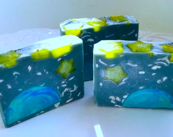 EARTH, WIND, and STARS Artisan Soap, Handmade Soap, Cp Soap, Universe Soap, Handcrafted Soap, Ginger Ale Soap, Bubbly Soap, Soap, Bar Soap