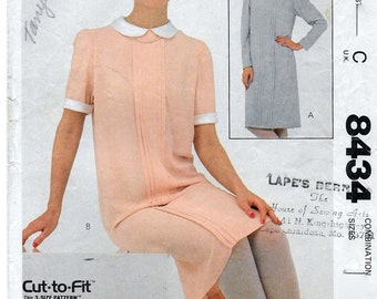 A Slim, Tucked Front, Short/Long Dress, With or Without Collar Sewing Pattern for Women: Size 8, Bust 31-1/2" • McCall's 8434