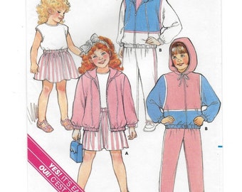A Hooded Jacket, Pull-On Skirt, Pullover Top & Pull-On Pants Pattern for Children: Uncut - Sizes 2-3-4 , Breast 21"-23"• Butterick 3650