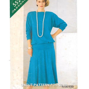 A Pullover, Long Sleeve, Gathered Waist Top, Gored Skirt and Cummerbund Pattern for Women: Uncut- Sizes 8-10-12-14-16-18-20 • See & Sew 5524