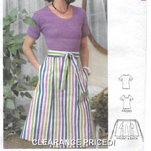 A Front Wrap Skirt and Fitted, Short Sleeve, Stretch Knit T-Shirt Sewing Pattern for Women: Size 8, Bust 31-1/2" • Butterick 5323