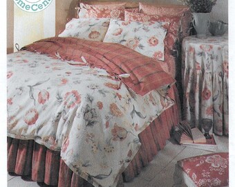 A Buttoned Pillow Sham Pattern & Instructions to Create Feather Bed Cover, Duvet Cover, Bedskirt, Tablecloth, Topper: Uncut • McCall's 8037