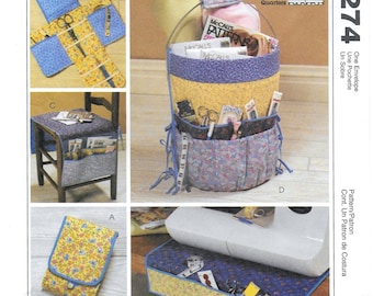 A Pattern to Create Sewing Accessories, Including 5 Styles of Organizers and Pincushion: Uncut ~ McCall's 4274