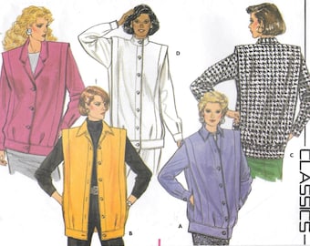 A Loose-Fitting, Unlined Below-Hip Band, Buttoned Jacket & Vest Sewing Pattern for Women: Sizes 8-10-12 Bust 31-1/2"-34" • Butterick 4042