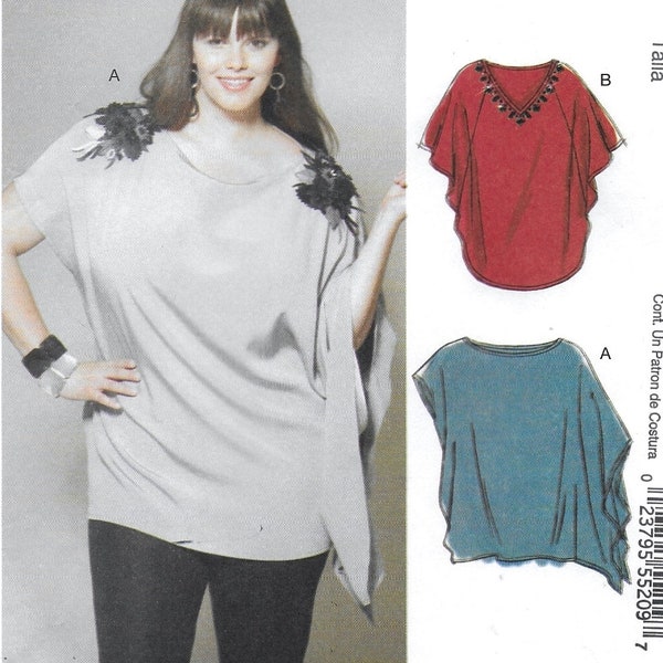 An Easy Fit, Easy Sew Pullover Tunic with Hem, Sleeve & Drape Variations Pattern for Women: Uncut - Sizes 18W-20W-22W-24W ~ McCall's 6204