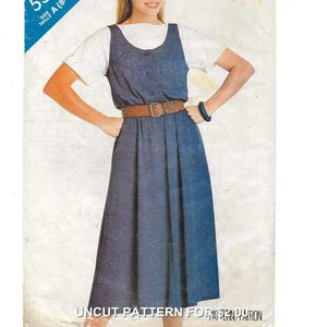 A Sleeveless, Blouson Bodice, Full Skirt Dress/Jumper and Pullover Top Sewing Pattern for Women: Uncut - Sizes 8-10-12 • See & Sew 5568