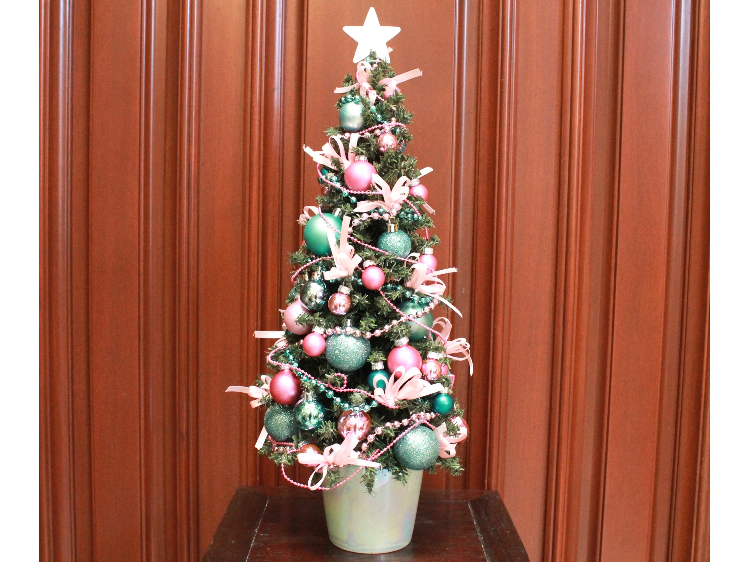 Artificial Tabletop Christmas Tree Pink Aqua Xt19 3 Etsy