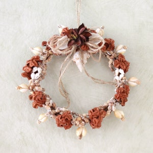 Small Seashell Wreath - Brown | Rust | Fall Florals (W23-41)