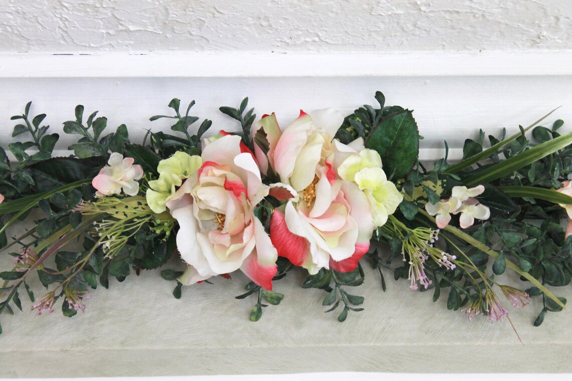Small Silk Floral Festoon Pink & Cream S19189 Etsy