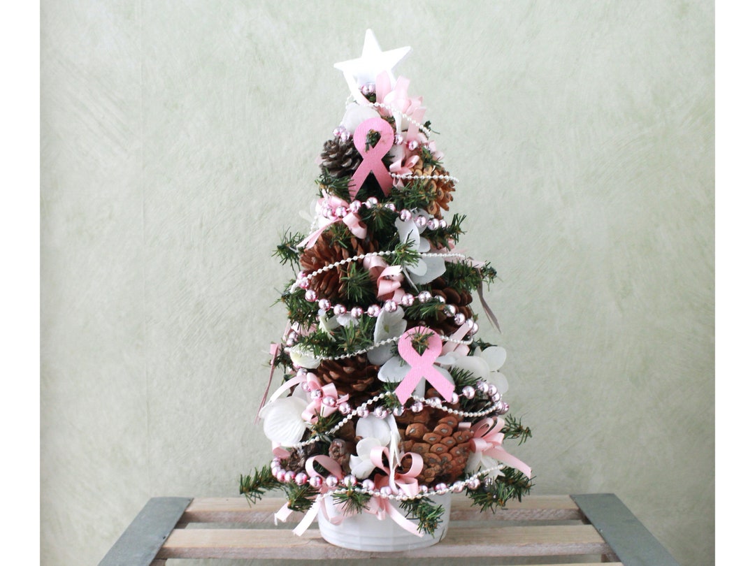 Small Artificial Tabletop Christmas Tree Pink Breast Etsy