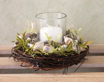 Small Candle Votive Decor - Seashells (C25-7)