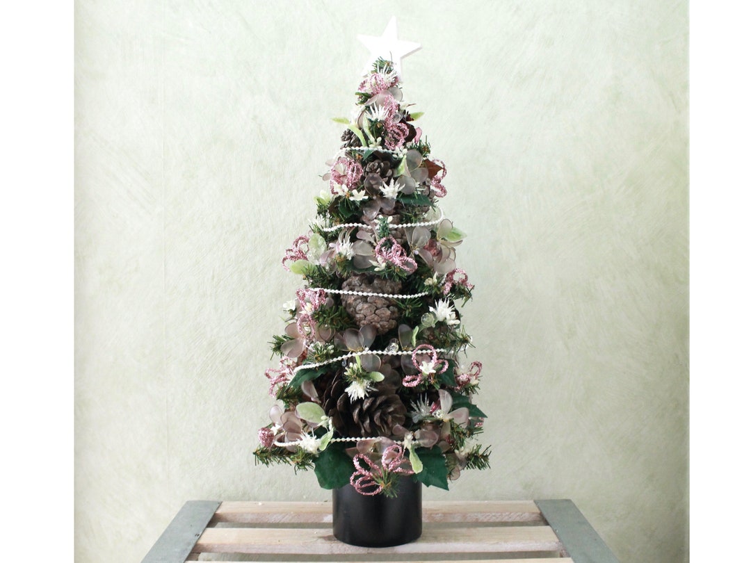Small Artificial Tabletop Christmas Tree Mauve Pink Black XST2230 Etsy