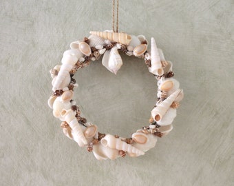 Extra Small Seashell Wreath - Cream | Brown (W24-19)