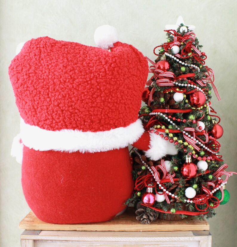 Artificial Tabletop Christmas Tree Gnome Red Green Etsy