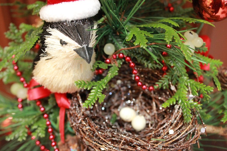 Small Artificial Tabletop Christmas Tree Bird / Bird Nest Etsy