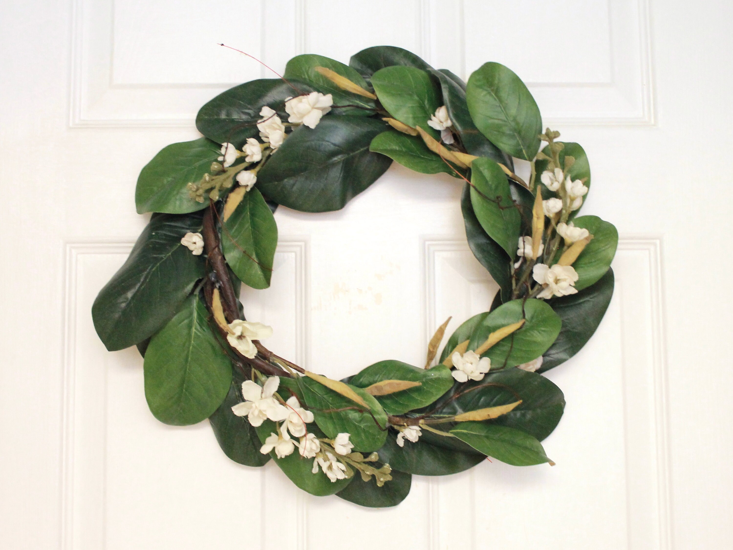 Silk Floral Wreath - Green Leaves | Off-white (W22-11) - Etsy