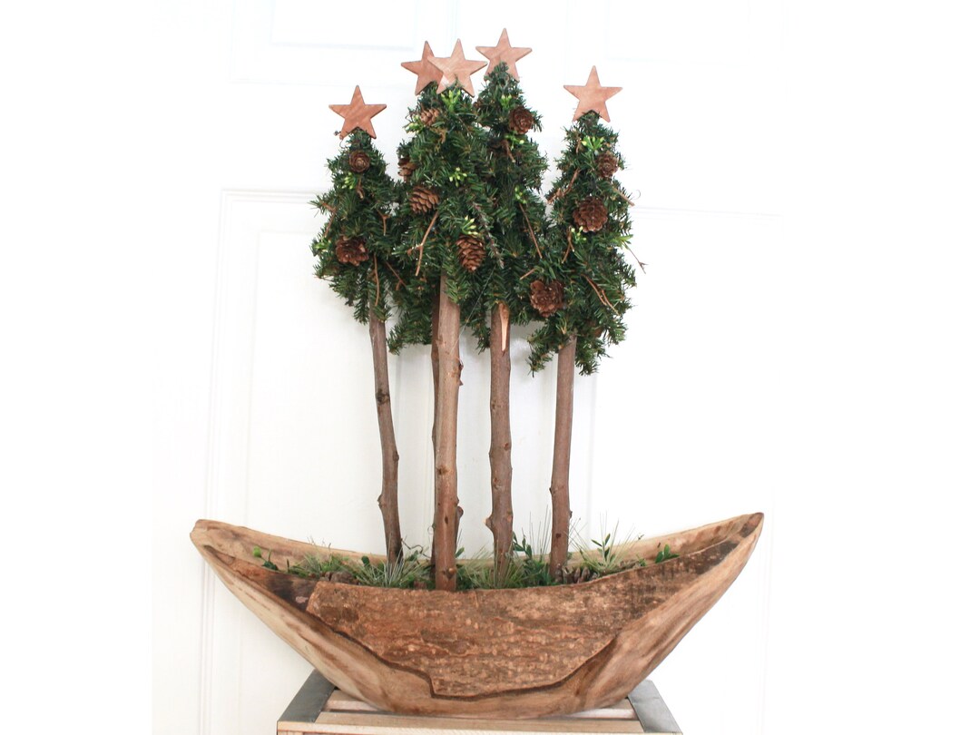 Artificial Tabletop Christmas Tree Arrangement - 5 Forest Trees ...