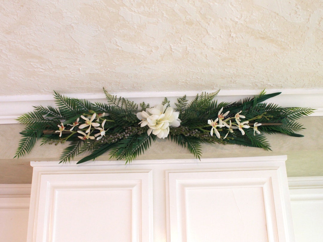 Silk Floral Festoon White Orchid F2322 Etsy