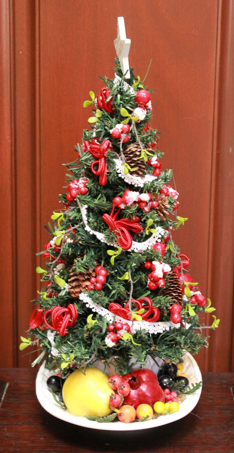 Small Tabletop Christmas Tree Fruit Platter Etsy