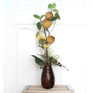 Silk Floral Arrangement - Yellow Floral Balls (S20-196)