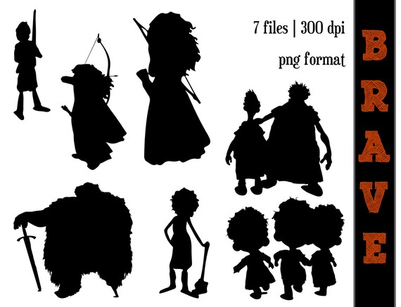 Download Brave Silhouettes // Merida Fergus Elinor Silhouette // Disney