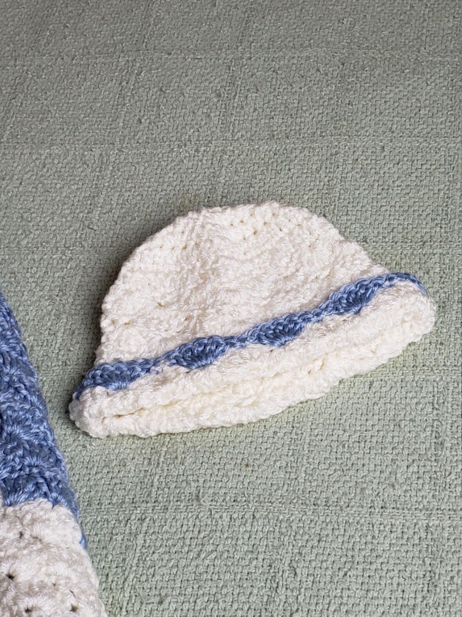 Infant Boys Afghan With Hat Etsy